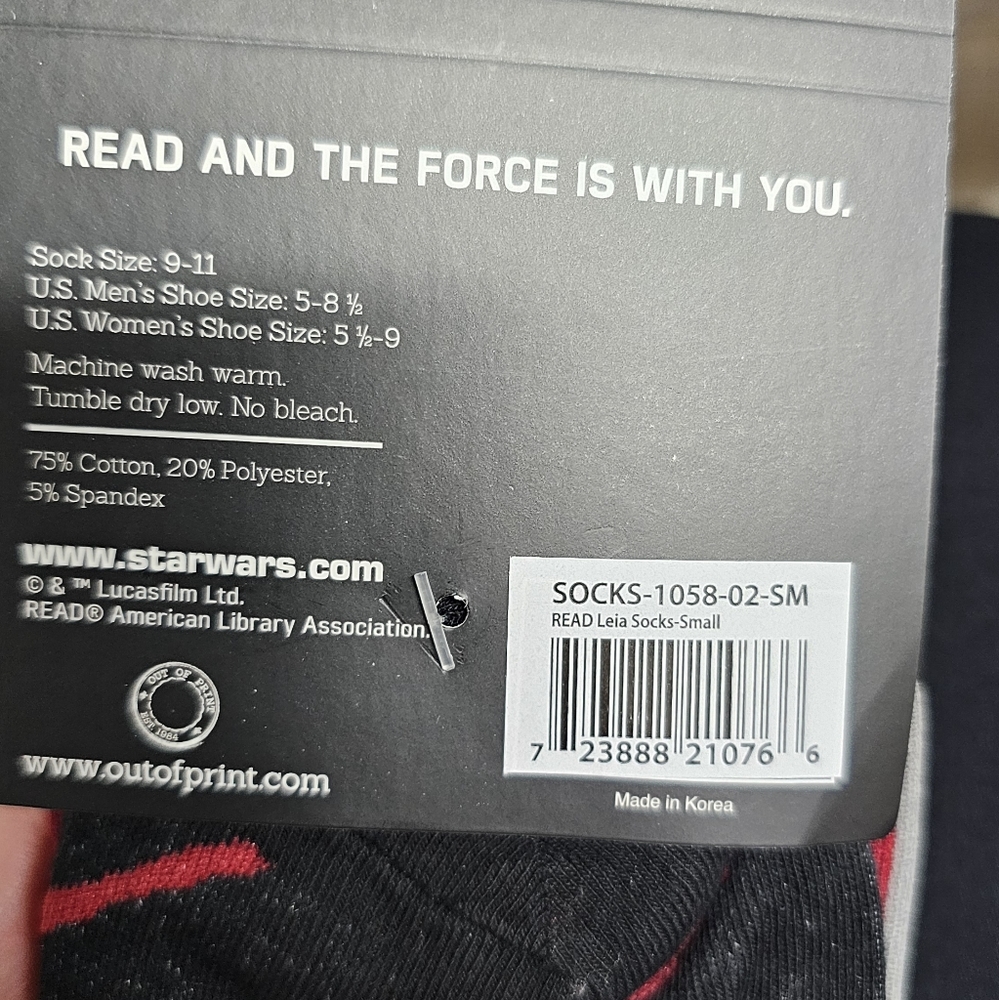 NWT Unisex Princess Leia Socks E - Picture 3 of 3